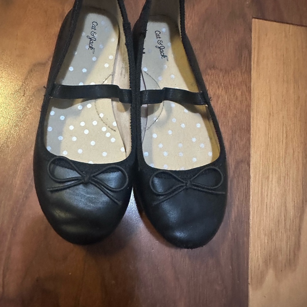 Cat & Jack Black Kids Dress Shoes with Bow